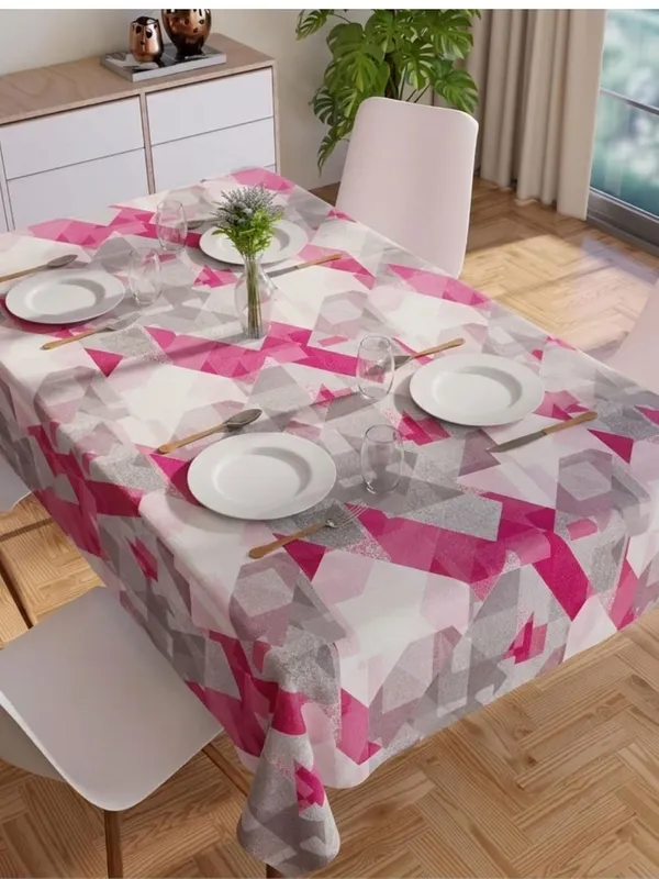 Agroha_PVC_Floral_Printed_Dining_Table_Cover,_Waterproof,_6_Seater,_54x78_Inches,_PVC_Table_Cloth/Sheet_for_Party_and_Events_(Pink)