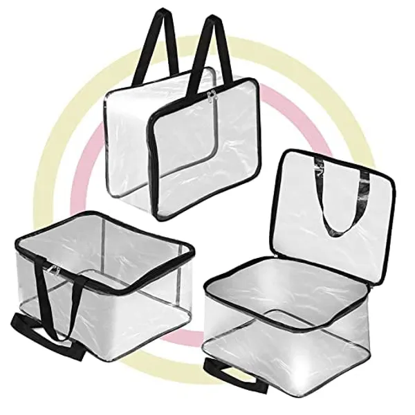AGROHA_Multipurpose_Transparent_Storage_Bag_for_Clothes_PVC_Packing_Organizer_For_Sarees_Clothes/Storage_Organizer,_Wardrobe_organizer_for_clothes-_40x32x22_CM_(Pack_OF_3)