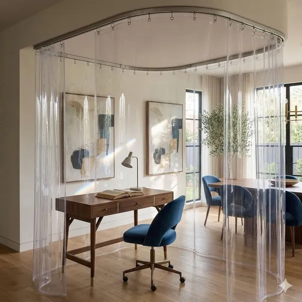 10_Ft_PVC_Transparent_AC_Curtain_|_AC_Curtain_with_8_Rings_Waterproof_Door/Partition_Curtain_|_0.5_mm_Thick_for_AC_Room,_Balcony_&_Home_(Pack_of_2)