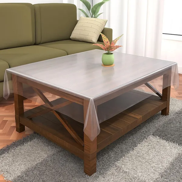 Agroha_Polyvinyl_Chloride_(PVC)_Transparent_Table_Cover_|_Water_Proof_Center_Table_Cover_48X48_Inches,_0.25Mm_Thick,_2-4_Seater,_Square_(Transparent_Without_Lace_48X48)