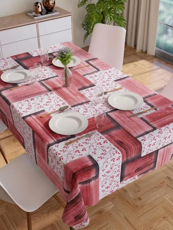 Agroha_PVC_Floral_Printed_Dining_Table_Cover,_Waterproof,_6_Seater,_54x78_Inches,_PVC_Table_Cloth/Sheet_for_Party_and_Events_(White_Rad_Brick)