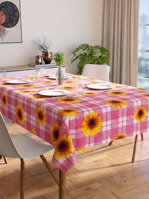 Agroha_PVC_Floral_Printed_Dining_Table_Cover,_Waterproof,_6_Seater,_54x78_Inches,_PVC_Table_Cloth/Sheet_for_Party_and_Events_(Yellow_Sunflower)