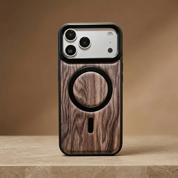 Brown_Pu_Wood_Grain_Magsafe_Compatible_Mobile_Phone_Case