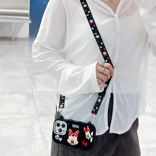 Multicolour_Silicone_Minnie_Mouse_Cartoon_Phone_Case_With_Strap