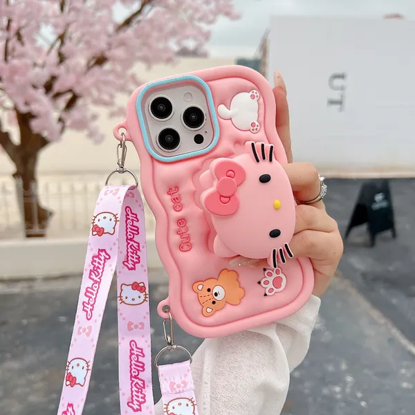 Pink_Silicone_Hello_Kitty_Character_Phone_Case_With_Wrist_Strap