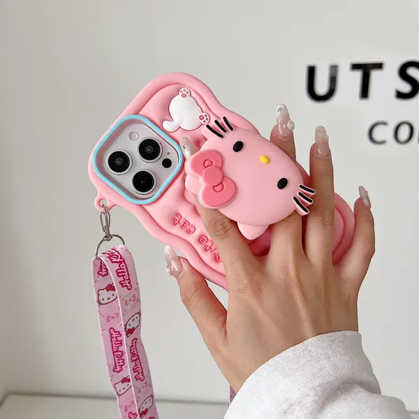 Pink_Silicone_Hello_Kitty_Character_Phone_Case_With_Wrist_Strap