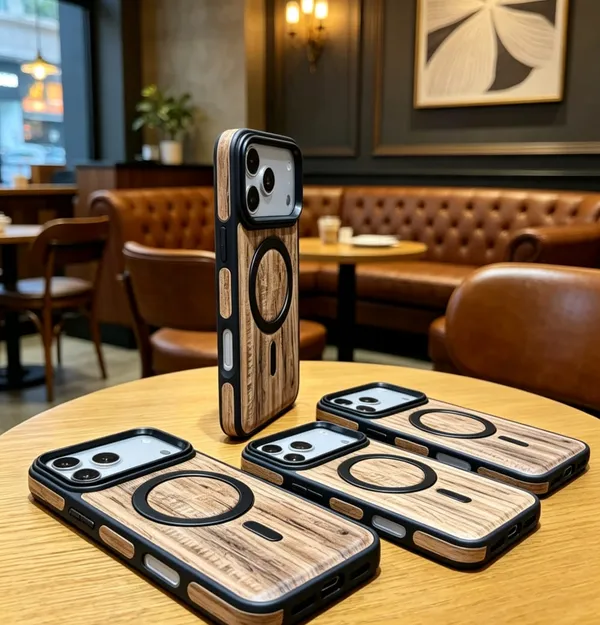 Brown_Pu_Wood_Grain_Magsafe_Compatible_Mobile_Phone_Case