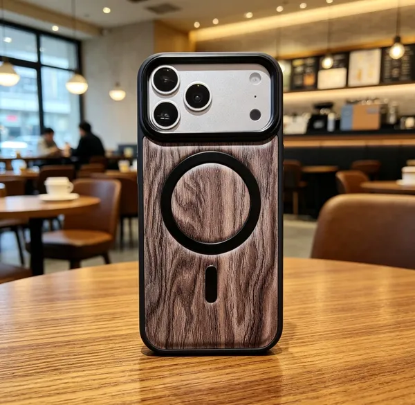 Brown_Pu_Wood_Grain_Magsafe_Compatible_Mobile_Phone_Case