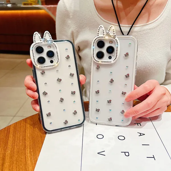 Clear_Tpu_Crystal_Bunny_Ear_Rhinestone_Phone_Case