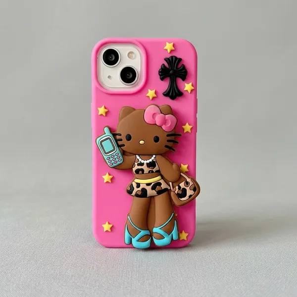 Multicolour_Silicone_3D_Hello_Kitty_Character_Mobile_Phone_Case