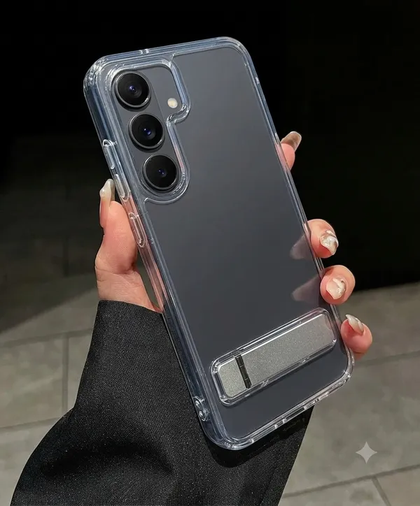White_Tpu_Clear_Kickstand_Camera_Protection_Mobile_Phone_Case