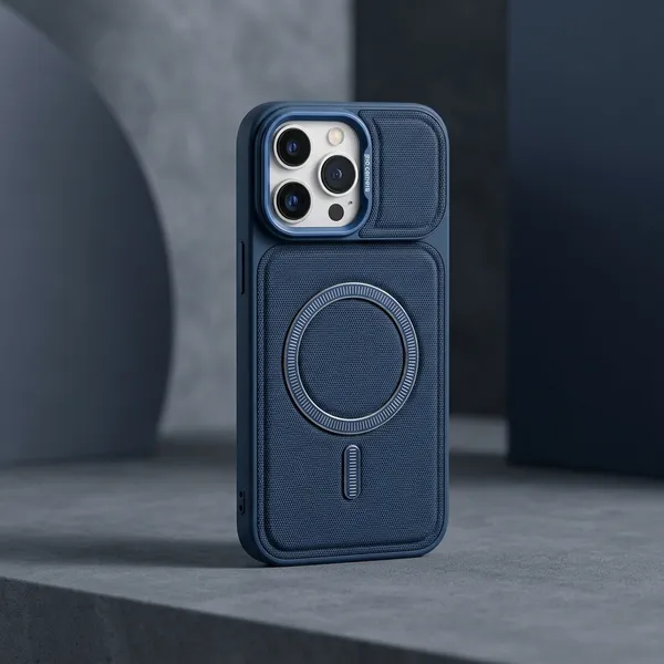 Blue_Artificial_Leather_Textured_Magsafe_Compatible_Phone_Case