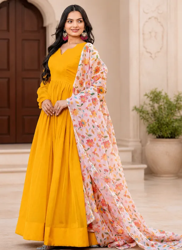 Georgette_gown_With_A_Digital_Dupatta.Elevate_Your_Style_With_This_Elegant_Ensemble_From_Women_Ethnic