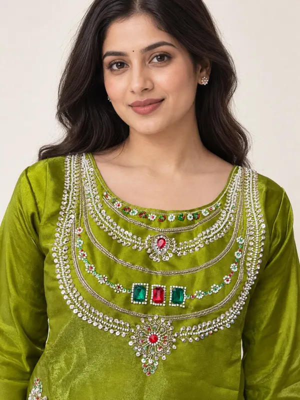 Extraordinary_Green_Party_Wear_Glass_Silk_Top_Palazzo_Set_with_Beads_and_Stone_Work