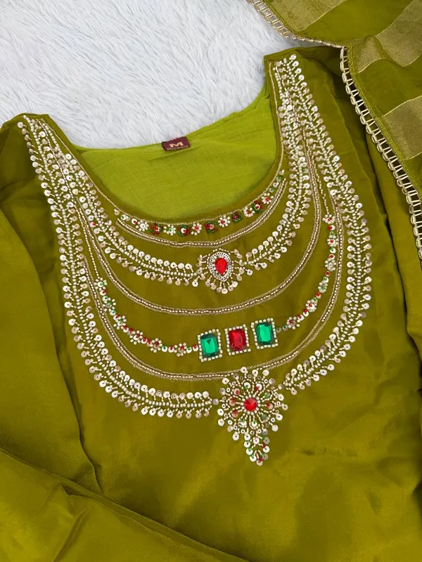 Extraordinary_Green_Party_Wear_Glass_Silk_Top_Palazzo_Set_with_Beads_and_Stone_Work