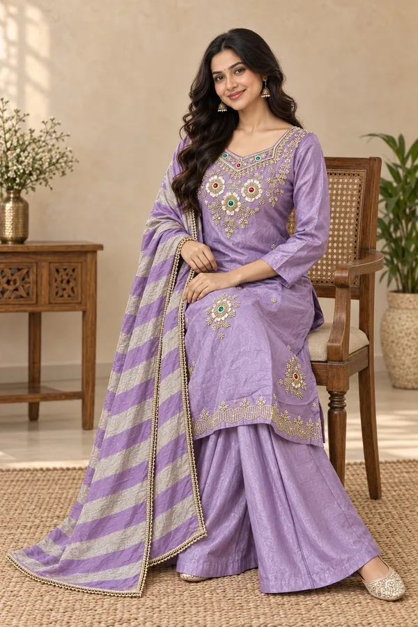 Lavender_Glass_Silk_Top_Palazzo_Dupatta_Set_with_Beads_and_Stone_Work_at