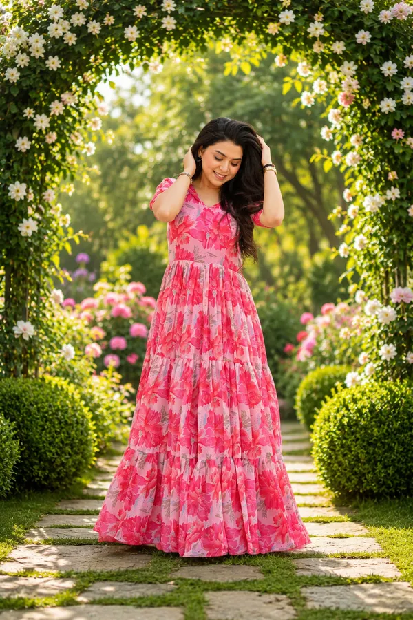 Desirable_Women's_Fully_Flair_Gown_Made_With_Georgette_Fabrics_With_Print_From_Women_Ethnic