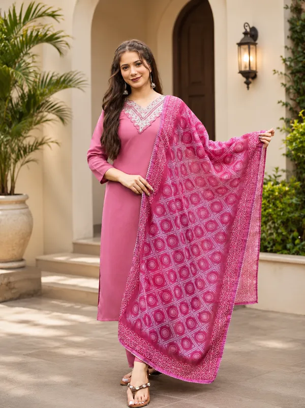 Gajri_Rayon_Embroidered_Straight_Kurti_with_Pant_And_Dupatta_Sets_From_Women_Ethnic