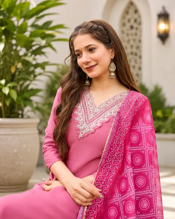 Gajri_Rayon_Embroidered_Straight_Kurti_with_Pant_And_Dupatta_Sets_From_Women_Ethnic