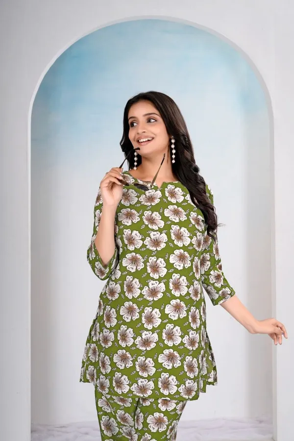 Women's_Cotton_Co-Ord_Set_Green_Mill_Print_From_Women_Ethnic