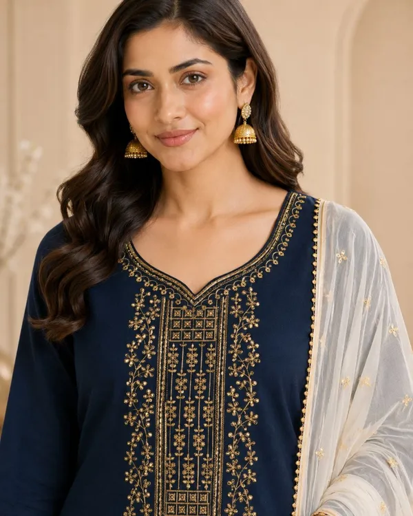 Women's_Tafeta_silk_Embroidery_Kurti_Set_From_Women_Ethnic