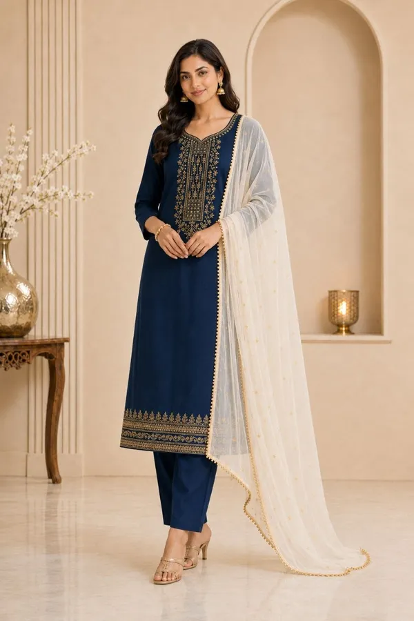 Women's_Tafeta_silk_Embroidery_Kurti_Set_From_Women_Ethnic