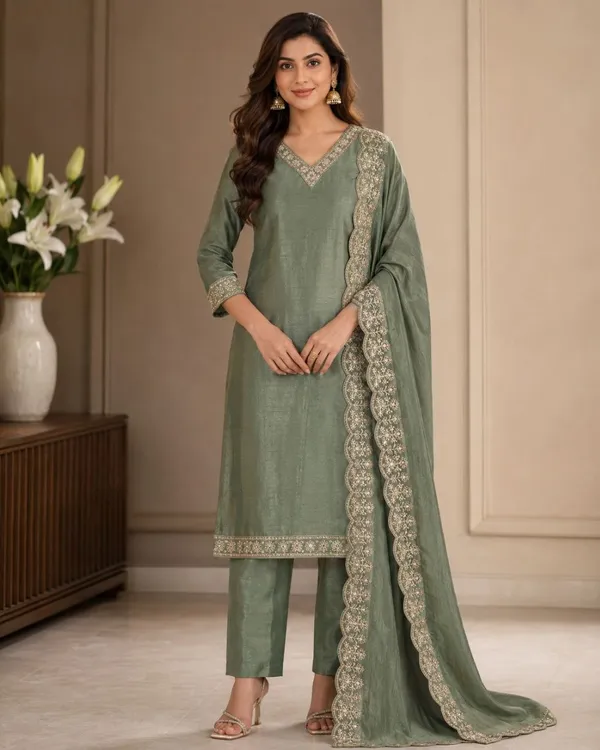Women's_Art_silk_Embroidery_codding_Sequence_Work_Kurti_Set_From_Women_Ethnic