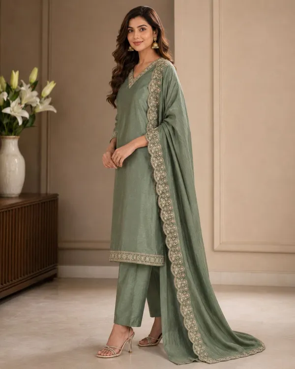 Women's_Art_silk_Embroidery_codding_Sequence_Work_Kurti_Set_From_Women_Ethnic