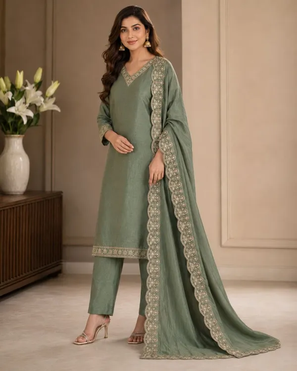 Women's_Art_silk_Embroidery_codding_Sequence_Work_Kurti_Set_From_Women_Ethnic