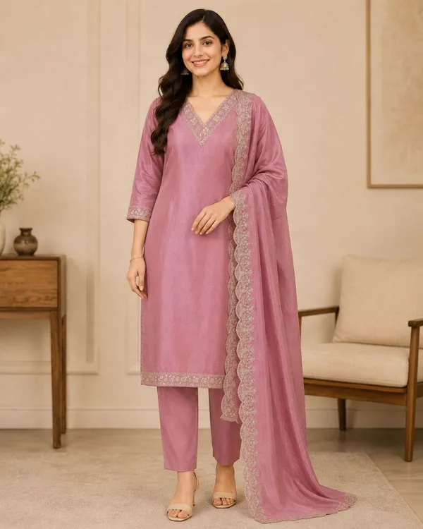 Women's_Art_silk_Embroidery_codding_Sequence_Work_Kurti_Set_From_Women_Ethnic