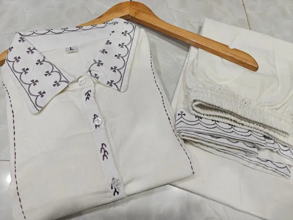 Off-White_Shirt_Style_Kurta_Pant_Set_|_Minimal_Ethnic_Co-Ord_Set_For_Office_&_Casual_Wear