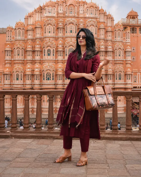 Priyankit_Women_Maroon_Solid_Kurta_Pant_Set_With_Dupatta_|_Elegant_Ethnic_Wear_For_Office_&_Festive