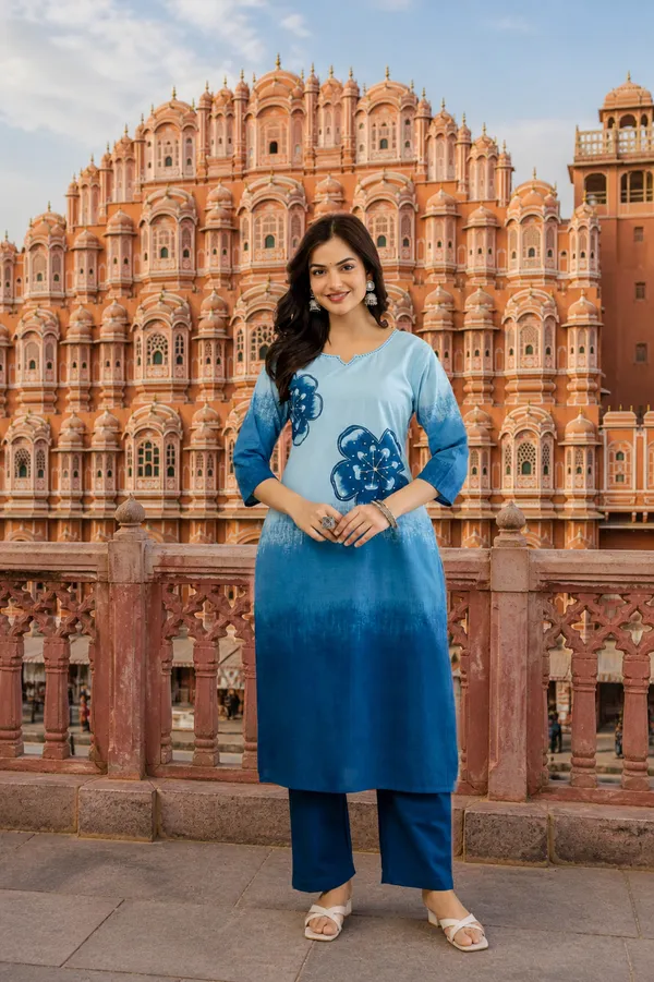Priyankit_Women_Blue_Ombre_Printed_Kurta_Pant_Set_With_Dupatta_|_Elegant_Ethnic_Wear_For_Casual_&_Festive