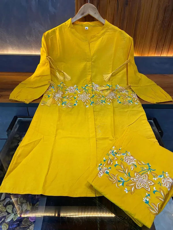 Priyankit_Women_Mustard_Yellow_Embroidered_Co-Ord_Set_|_Kurta_Top_&_Pant_Set_For_Festive_&_Casual_Wear