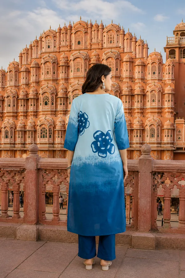 Priyankit_Women_Blue_Ombre_Printed_Kurta_Pant_Set_With_Dupatta_|_Elegant_Ethnic_Wear_For_Casual_&_Festive