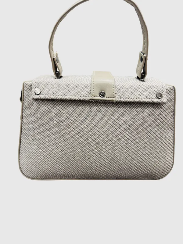 Textured_Grey_Top_Handle_Handbag_With_Flap_Closure