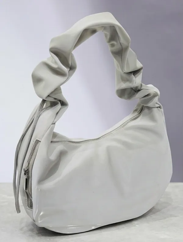 Grey_Ruched_Knotted_Hobo_Shoulder_Bag