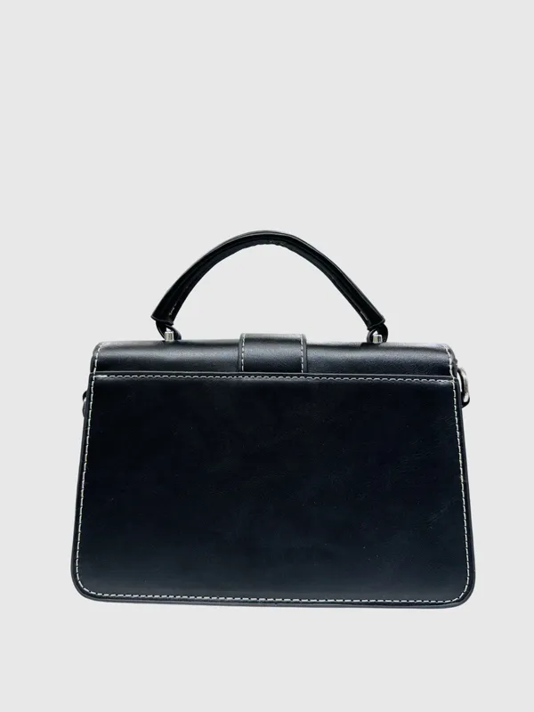 Black_Textured_Sling_Bag_With_Metallic_Buckle_Closure