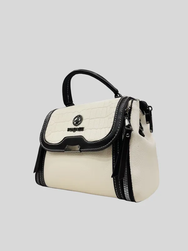 Black_And_White_Croc-Textured_Top_Handle_Handbag