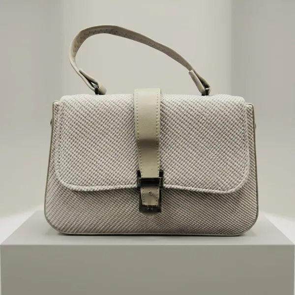 Textured_Grey_Top_Handle_Handbag_With_Flap_Closure