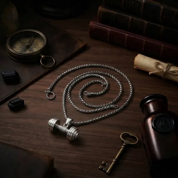 Classic_Dumbell_Necklace_Silver