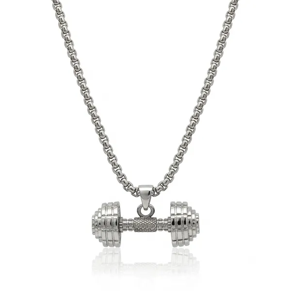 Classic_Dumbell_Necklace_Silver