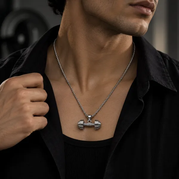 Classic_Dumbell_Necklace_Silver