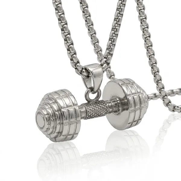 Classic_Dumbell_Necklace_Silver