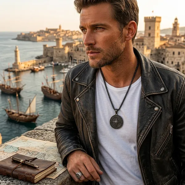 True_North_Compass_Pendant_Black