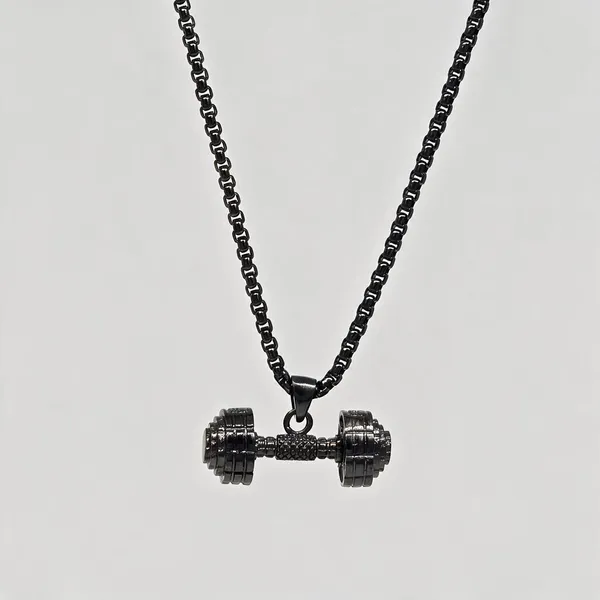 Classic_Dumbell_Necklace_Black_Rhodium