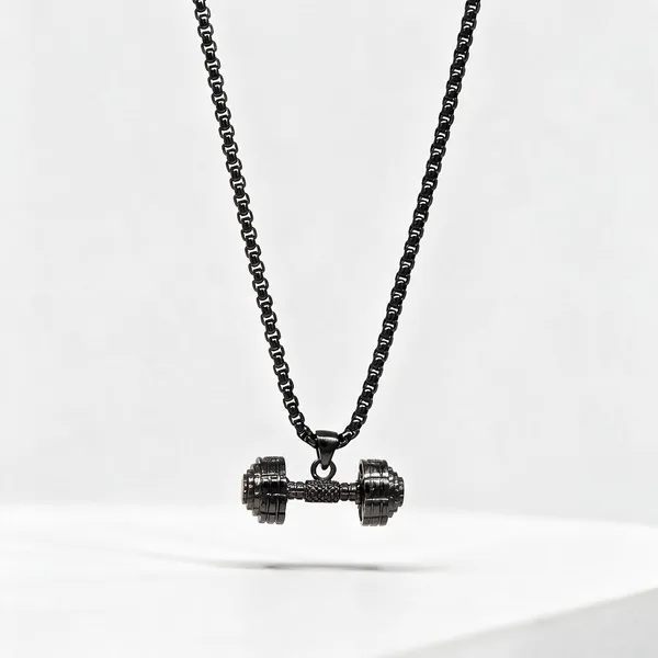 Classic_Dumbell_Necklace_Black_Rhodium