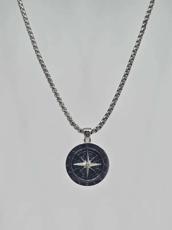 True_North_Compass_Pendant_Silver