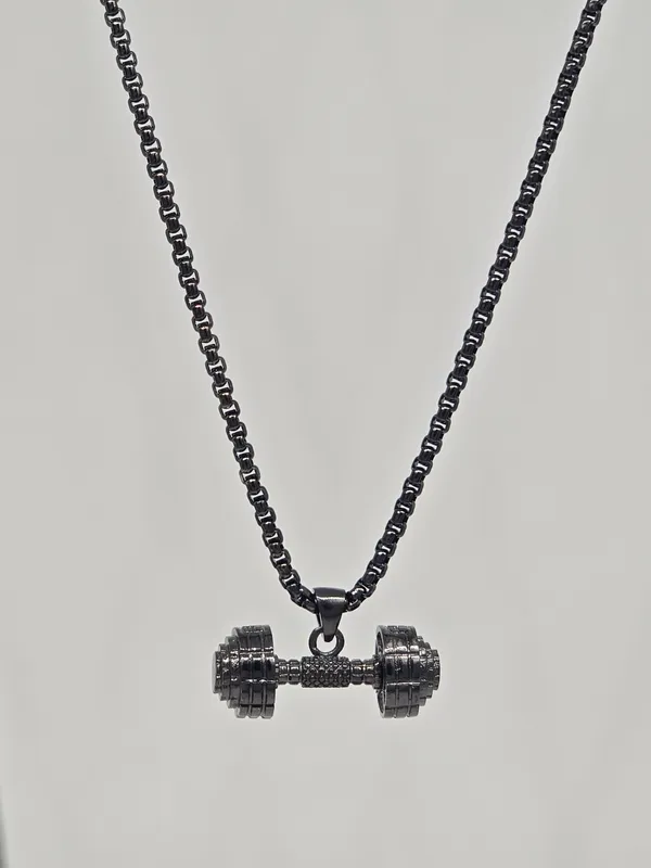 Classic_Dumbell_Necklace_Black_Rhodium