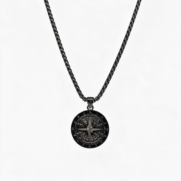 True_North_Compass_Pendant_Black